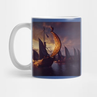 Viking Raiders on Longships Mug